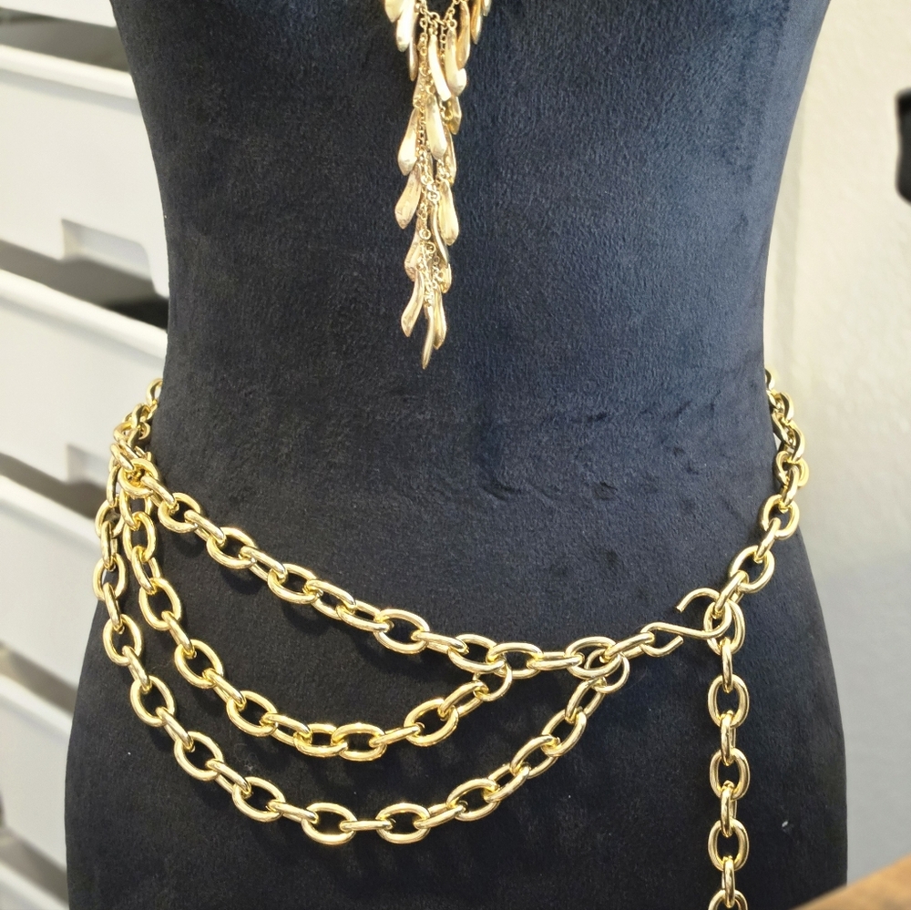 Gold Chain Draped Waist Belt - Picture 4 of 4